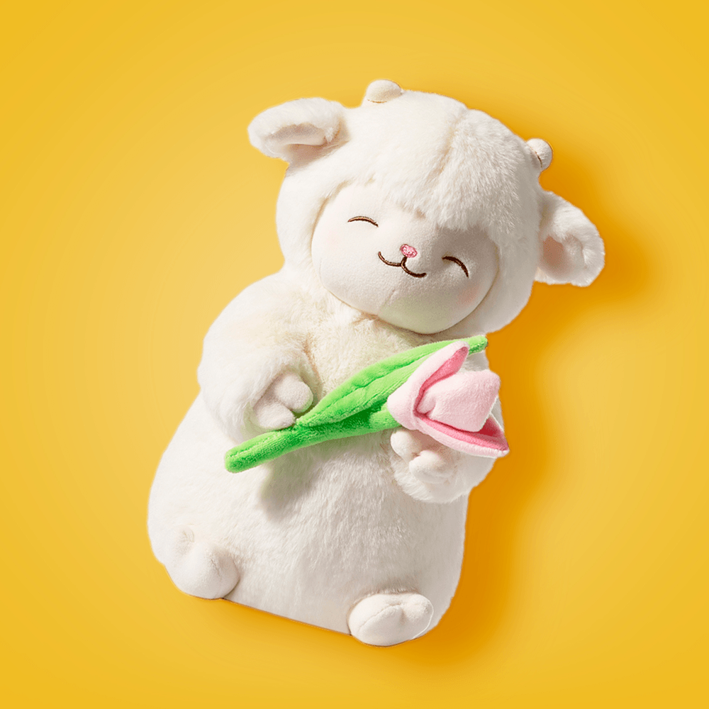 PELUCHE CORDERITO TULIPAN + TULIPAN INFINITO CAJA DE REGALO